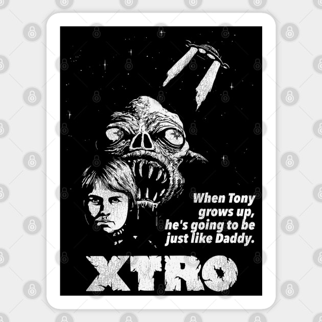 XTRO Retro 80s Sci Fi Horror Movie Sticker by darklordpug